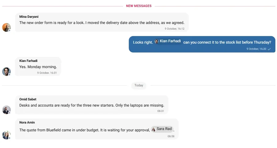 Messenger: Team chat that lives where the work is.